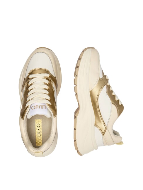 EVA 06 Sneakers chunky in pelle milk/light gold - Scarpe Donna