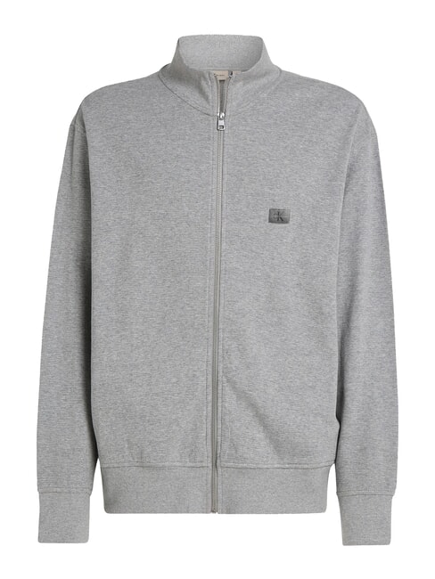 CK JEANS Felpa a collo alto full zip grey heather - Felpe Uomo