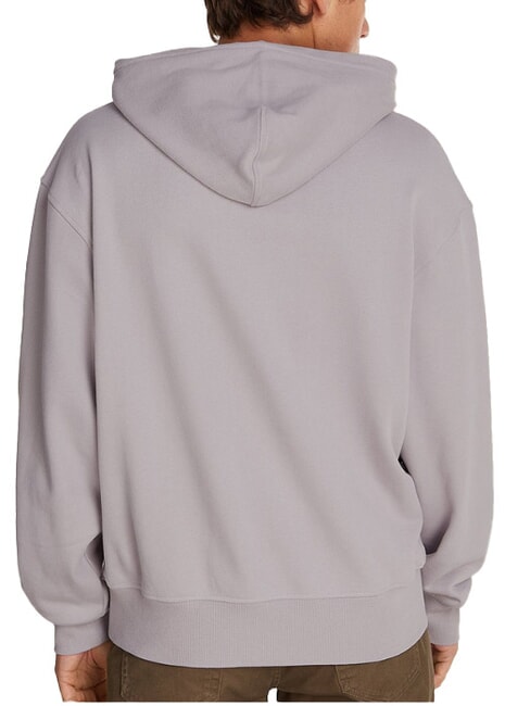 CK JEANS Felpa con cappuccio e box logo gull gray - Felpe Uomo