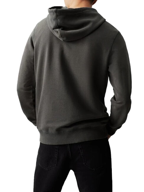 CK JEANS Felpa con cappuccio logo ricamato washed black - Felpe Uomo