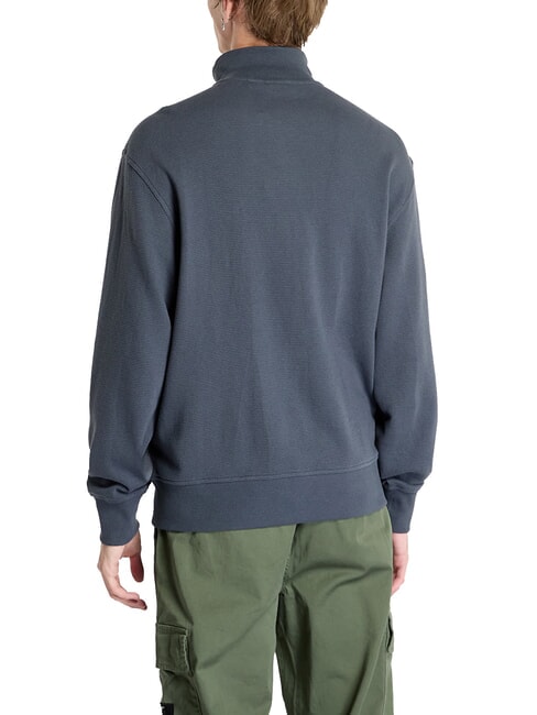 CK JEANS Felpa a collo alto full zip ebony - Felpe Uomo