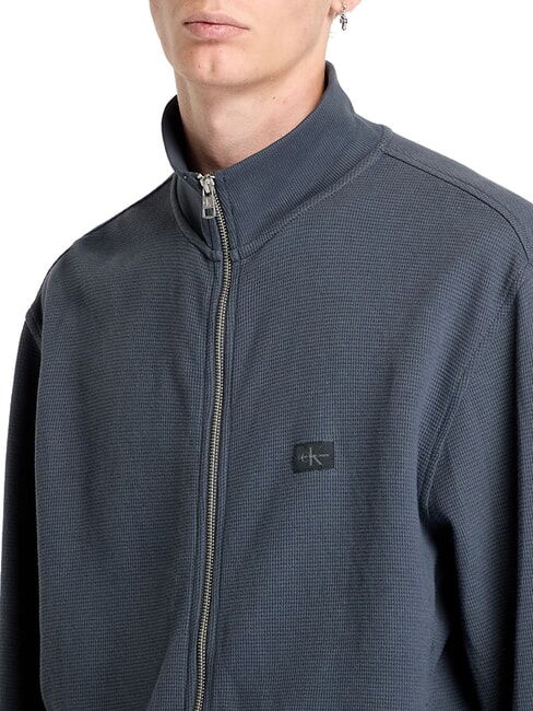 CK JEANS Felpa a collo alto full zip ebony - Felpe Uomo