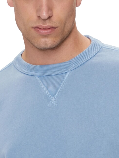 CK JEANS Felpa a girocollo in cotone faded denim - Felpe Uomo