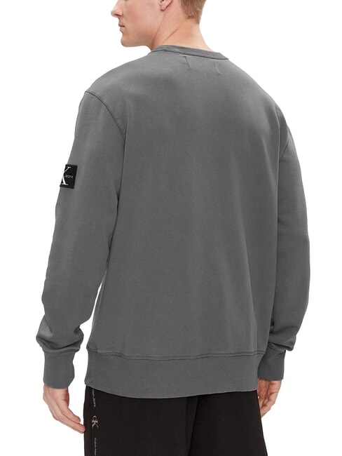 CK JEANS Felpa a girocollo in cotone washed black - Felpe Uomo