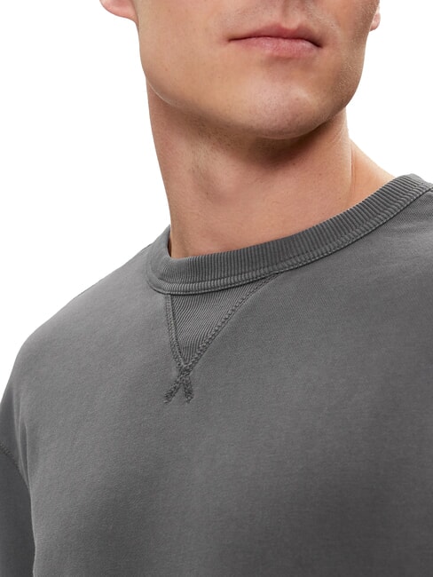 CK JEANS Felpa a girocollo in cotone washed black - Felpe Uomo