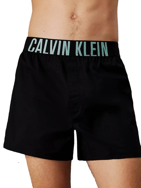 CK 2 boxer b- white, tickled greeen lgs - Slip Uomo