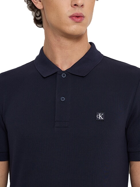 CK JEANS Polo a maniche corte in cotone stretch night sky - Polo Uomo