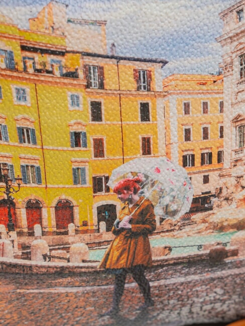 YESBAG Piattina a tracolla rainbow rome - Borse Donna