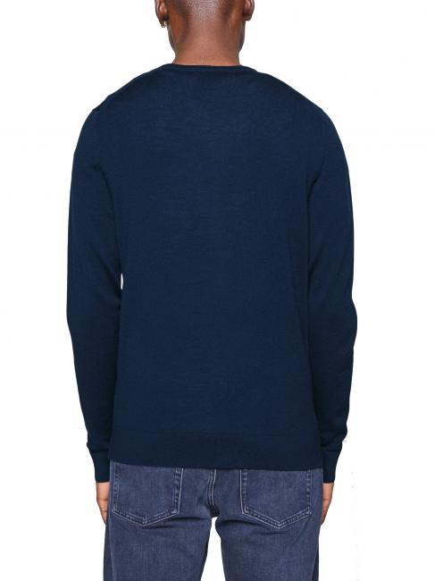 SUPERIOR WOOL Maglione lana scollo tondo calvin navy - Maglie Uomo