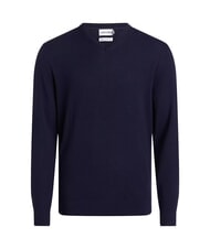 CALVIN KLEIN CK Maglione in lana scollo v, regular fit night sky - Maglie Uomo - 4