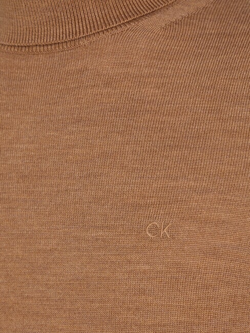 CK Maglione dolcevita slim fit in lana travertine heather - Maglie Uomo