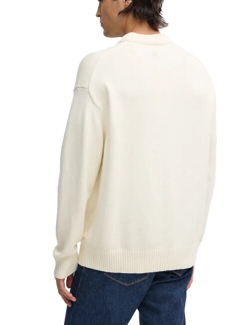 CK JEANS Maglione girocollo oversize ivory - Maglie Uomo