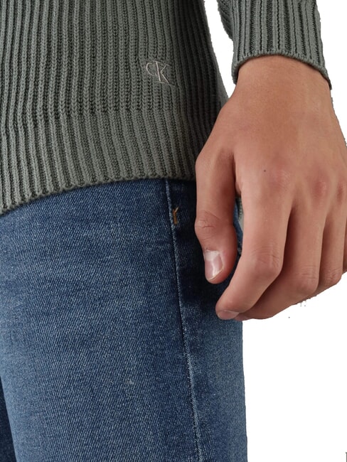 CK JEANS Maglione girocollo a coste endless grey - Maglie Uomo