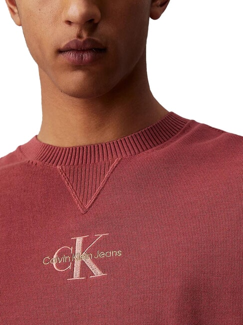 CK JEANS Maglione in cotone con logo apple butter - Maglie Uomo