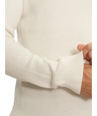 CALVIN KLEIN CK JEANS Maglione girocollo a costine ivory - Maglie Uomo - 4