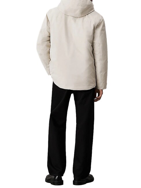 CK JEANS Giubbino cappuccio tessuto tecnico pelican - Giacche Uomo