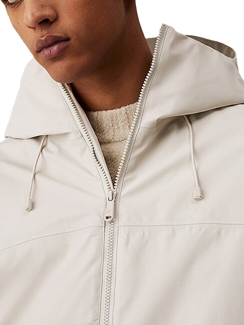 CK JEANS Giubbino cappuccio tessuto tecnico pelican - Giacche Uomo