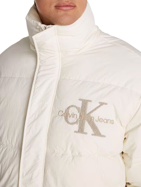 CK JEANS Giubbotto imbottito logo sherpa ivory - Piumini Uomo