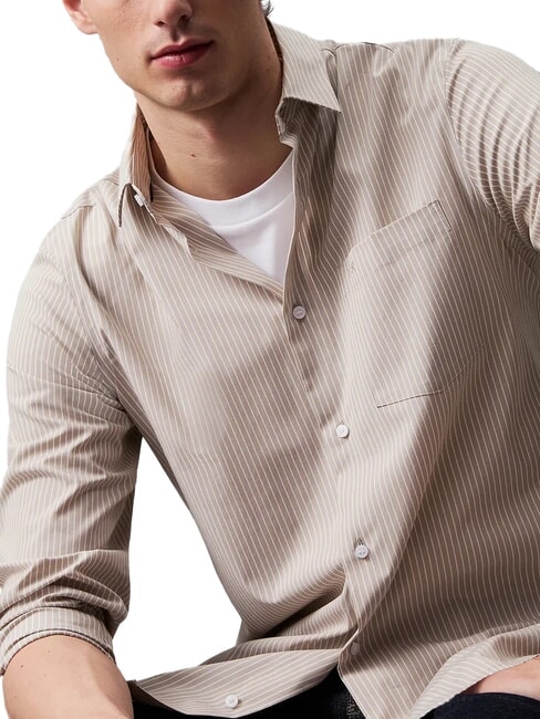 CK Camicia a righe popeline stretch london fog - Camicie Uomo