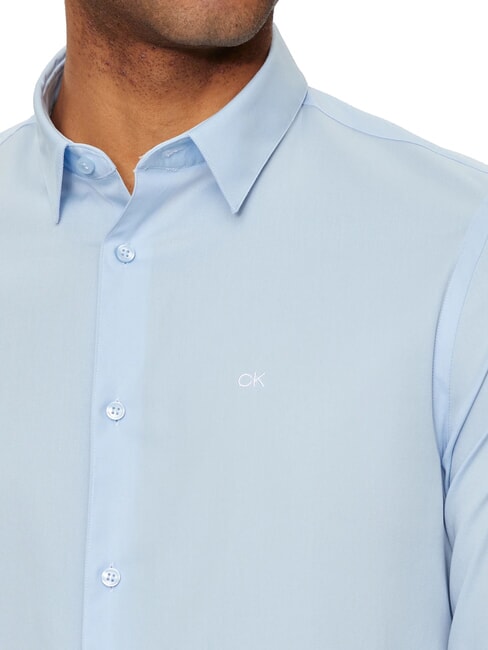STRETCH POPLIN Camicia slim in cotone calm blue - Camicie Uomo