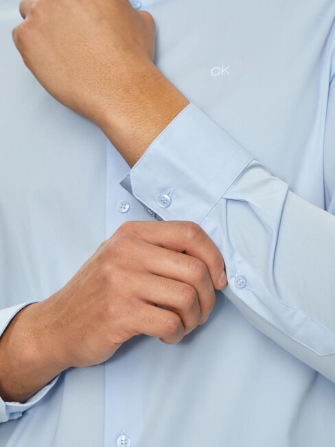 STRETCH POPLIN Camicia slim in cotone calm blue - Camicie Uomo