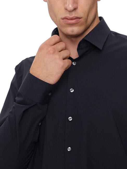 CK Camicia in popeline di cotone slim fit night sky - Camicie Uomo