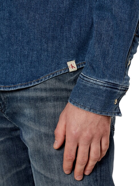 CK JEANS Camicia jeans manica lunga regular fit denim dark - Camicie Uomo