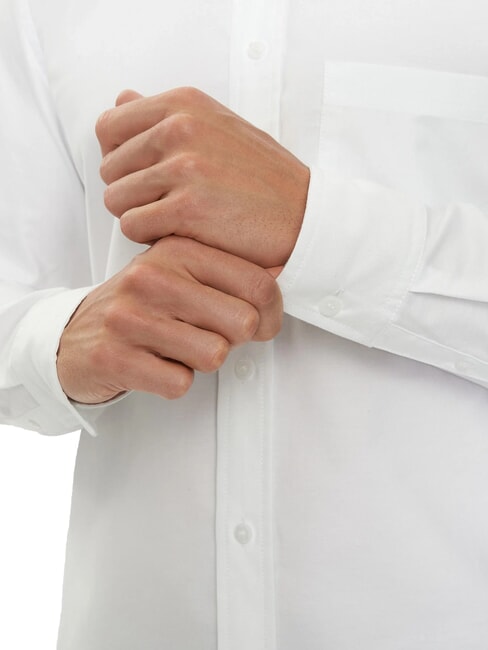 CK JEANS Camicia manica lunga in cotone slim fit bright white - Camicie Uomo