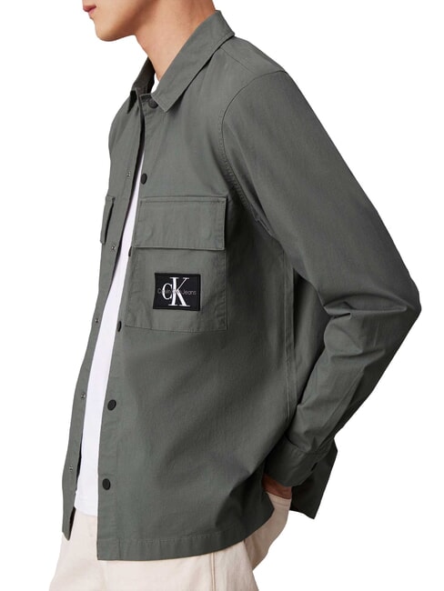 CK JEANS Camicia manica lunga cargo relaxed fit endless grey - Camicie Uomo