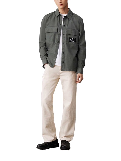 CK JEANS Camicia manica lunga cargo relaxed fit endless grey - Camicie Uomo