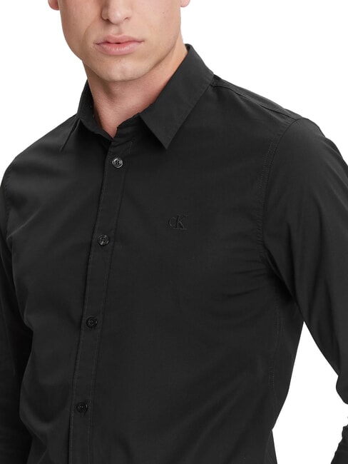 CK JEANS Camicia manica lunga slim fit stretch ck black - Camicie Uomo