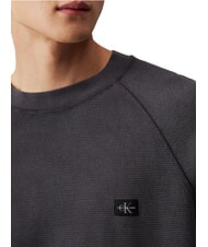 CALVIN KLEIN CK JEANS T-shirt manica lunga trama waffle ebony - T-shirt Uomo - 3
