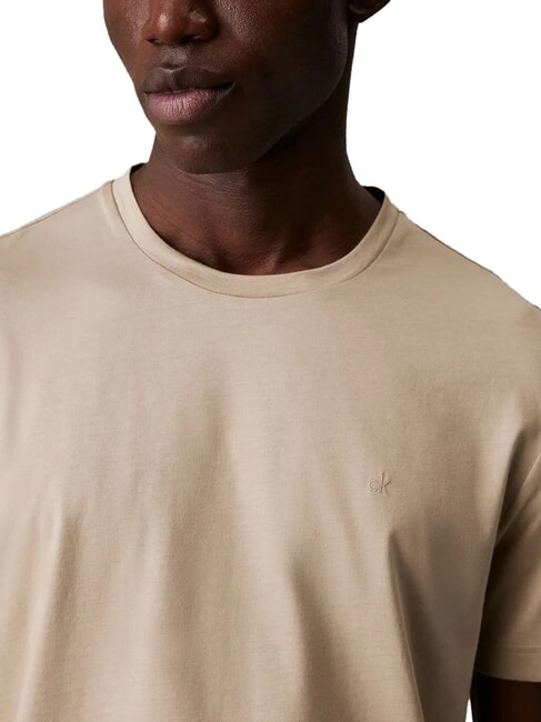 CK T-shirt a maniche corte in cotone liscio fresh clay - T-shirt Uomo