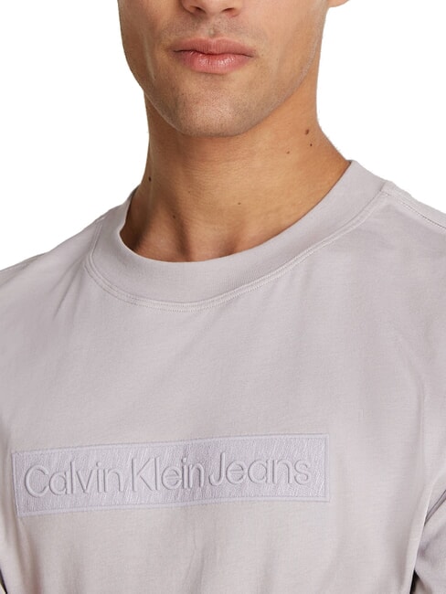CK JEANS T-shirt Embroidered Box Tee regular fit gull gray - T-shirt Uomo