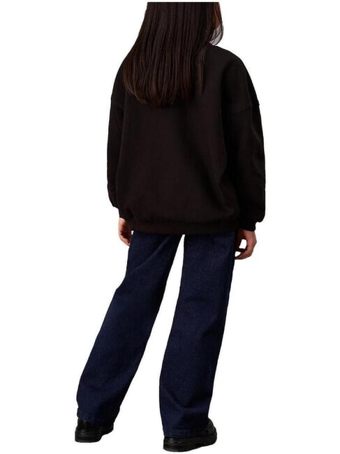 CK KIDS Felpa girocollo logo sherpa ck black - Felpe Bambini