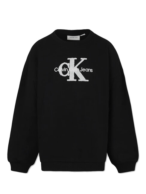 CK KIDS Felpa girocollo logo sherpa ck black - Felpe Bambini