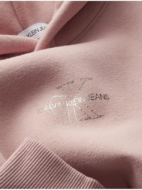 CK KIDS Felpa con cappuccio logo metallizzato delicate rose - Felpe Bambini
