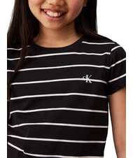 CALVIN KLEIN CK KIDS T-shirt maniche corte a righe black stripe / ivory - T-shirt Bambino - 3
