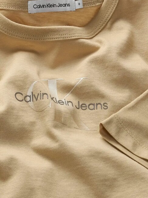 CK KIDS T-shirt maniche corte cotone con elastico pale khaki - T-shirt Bambino