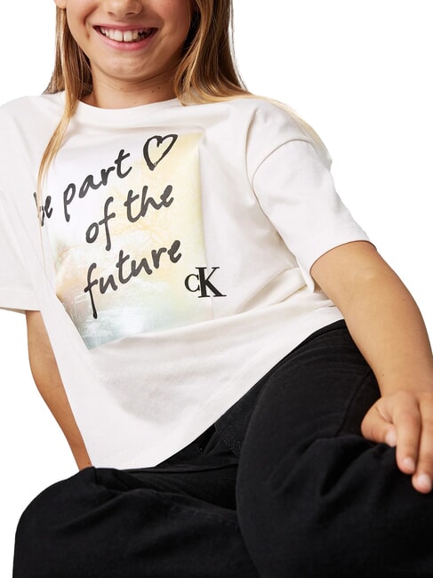 CK KIDS T-shirt maniche corte con stampa ivory - T-shirt Bambino