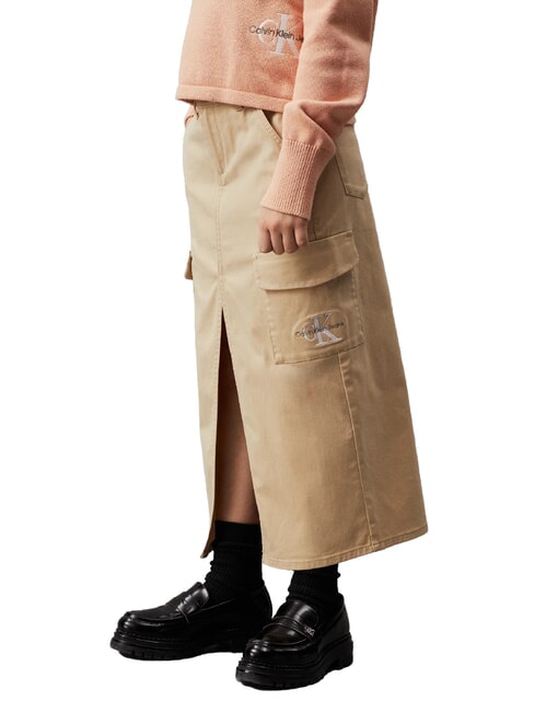 CK KIDS Gonna cargo con spacco pale khaki - Gonne bambine