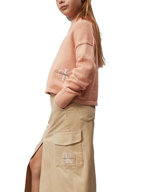 CK KIDS Gonna cargo con spacco pale khaki - Gonne bambine