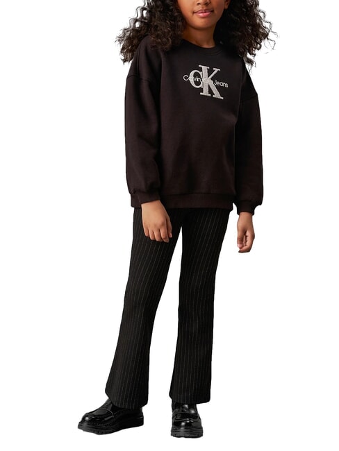 CK KIDS Pantaloni bimba gessati a vita alta ck black - Pantaloni bambini