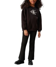 CALVIN KLEIN CK KIDS Pantaloni bimba gessati a vita alta ck black - Pantaloni bambini - 3