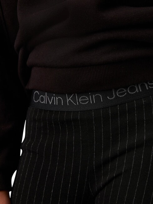 CK KIDS Pantaloni bimba gessati a vita alta ck black - Pantaloni bambini