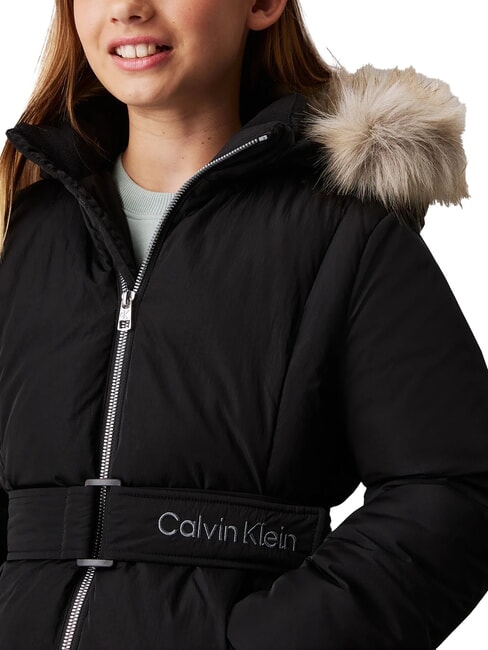 CK KIDS Piumino bimba lungo con cappuccio ck black - Giacche Bambini