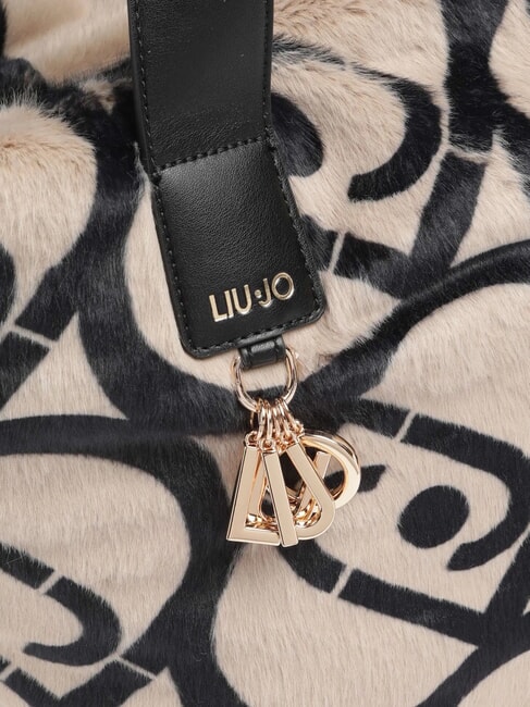 VERRY Borsa hobo grande peluche neutro/nero - Borse Donna