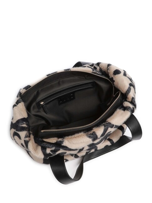 VERRY Borsa hobo grande peluche neutro/nero - Borse Donna