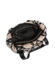 LIUJO VERRY Borsa hobo grande peluche neutro/nero - Borse Donna - 4