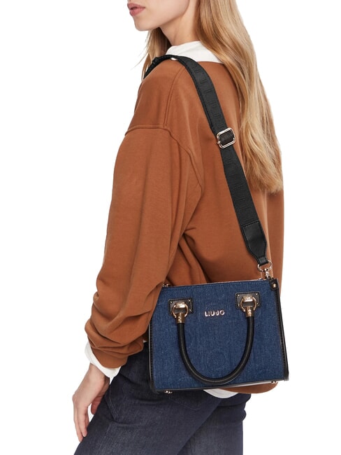 MANHATTAN Borsa a mano piccola in tessuto denim dress blue - Borse Donna